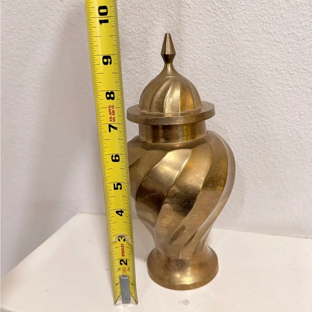 Vintage Brass Lidded Jar | Mid Century Modern Hollywood‎ Regency Decor